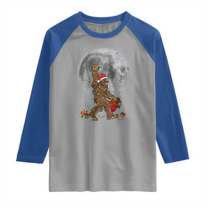 Bigfoot Christmas Tree Lights Raglan Shirt Believe Bigfoot Santa Hat Sasquatch Loves Rock On TS10 Sport Gray Royal Print Your Wear