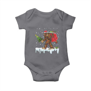 Bigfoot Christmas Tree Lights Baby Onesie Believe Xmas Sasquatch Lovers Funny TS10 Charcoal Print Your Wear