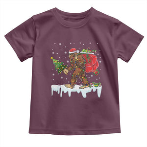 Bigfoot Christmas Tree Lights Baby Shirt Believe Xmas Sasquatch Lovers Funny TS10 Maroon Print Your Wear