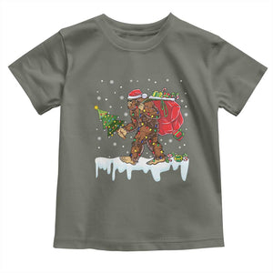 Bigfoot Christmas Tree Lights Baby Shirt Believe Xmas Sasquatch Lovers Funny TS10 Military Green Print Your Wear