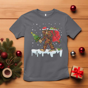 Bigfoot Christmas Tree Lights T Shirt Believe Xmas Sasquatch Lovers Funny TS10 Charcoal Print Your Wear