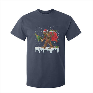 Bigfoot Christmas Tree Lights T Shirt For Kid Believe Xmas Sasquatch Lovers Funny TS10 Navy Print Your Wear