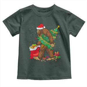 Bigfoot Christmas Baby Shirt Believe Sasquatch Lovers Xmas Tree Lights TS10 Dark Forest Green Print Your Wear