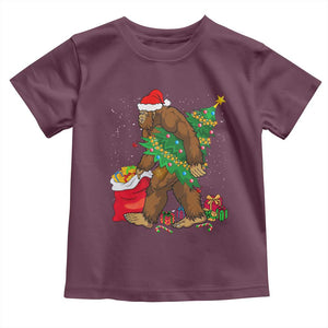 Bigfoot Christmas Baby Shirt Believe Sasquatch Lovers Xmas Tree Lights TS10 Maroon Print Your Wear