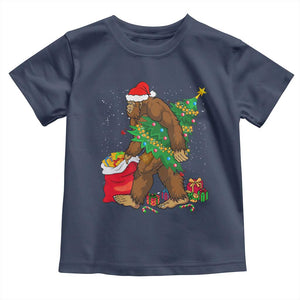 Bigfoot Christmas Baby Shirt Believe Sasquatch Lovers Xmas Tree Lights TS10 Navy Print Your Wear