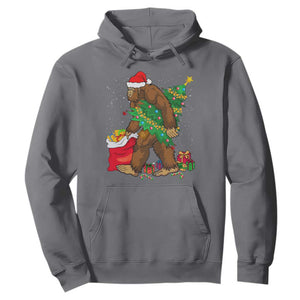 Bigfoot Christmas Hoodie Believe Sasquatch Lovers Xmas Tree Lights TS10 Charcoal Print Your Wear