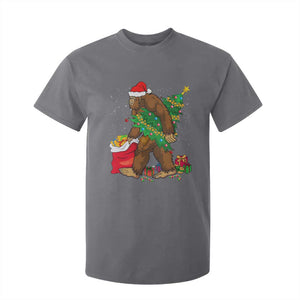 Bigfoot Christmas T Shirt For Kid Believe Sasquatch Lovers Xmas Tree Lights TS10 Charcoal Print Your Wear