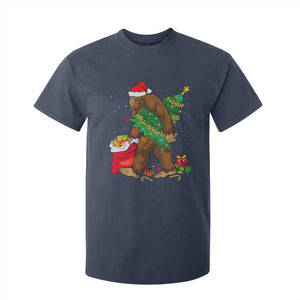Bigfoot Christmas T Shirt For Kid Believe Sasquatch Lovers Xmas Tree Lights TS10 Navy Print Your Wear