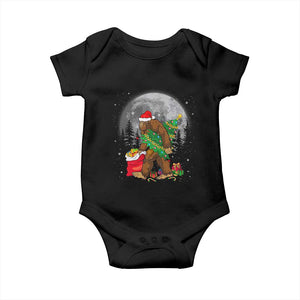 Bigfoot Christmas Tree Lights Baby Onesie Believe Xmas Sasquatch Lovers Ugly Gift TS10 Black Print Your Wear
