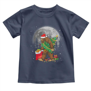 Bigfoot Christmas Tree Lights Baby Shirt Believe Xmas Sasquatch Lovers Ugly Gift TS10 Navy Print Your Wear