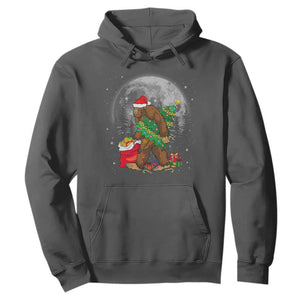 Bigfoot Christmas Tree Lights Hoodie Believe Xmas Sasquatch Lovers Ugly Gift TS10 Dark Heather Print Your Wear