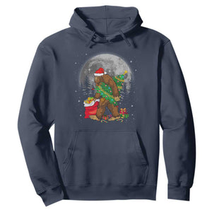 Bigfoot Christmas Tree Lights Hoodie Believe Xmas Sasquatch Lovers Ugly Gift TS10 Navy Print Your Wear
