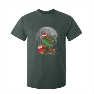 Bigfoot Christmas Tree Lights T Shirt For Kid Believe Xmas Sasquatch Lovers Ugly Gift TS10 Dark Forest Green Print Your Wear