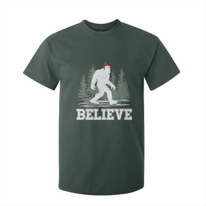 Bigfoot Christmas T Shirt For Kid Funny Sasquatch Believe Lovers Gifts TS10 Dark Forest Green Print Your Wear