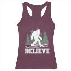 Bigfoot Christmas Racerback Tank Top Funny Sasquatch Believe Lovers Gifts TS10 Maroon Print Your Wear