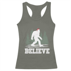 Bigfoot Christmas Racerback Tank Top Funny Sasquatch Believe Lovers Gifts TS10 Military Green Print Your Wear