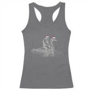 Bigfoot Christmas Racerback Tank Top Funny Hilarious Loch Ness Monster Really Sasquatch Lovers TS10 Charcoal Print Your Wear