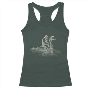 Bigfoot Christmas Racerback Tank Top Funny Hilarious Loch Ness Monster Really Sasquatch Lovers TS10 Dark Forest Green Print Your Wear