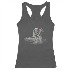 Bigfoot Christmas Racerback Tank Top Funny Hilarious Loch Ness Monster Really Sasquatch Lovers TS10 Dark Heather Print Your Wear
