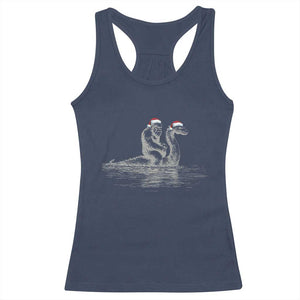 Bigfoot Christmas Racerback Tank Top Funny Hilarious Loch Ness Monster Really Sasquatch Lovers TS10 Navy Print Your Wear