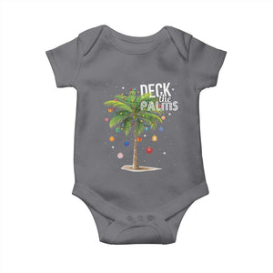 Hawaiian Christmas Baby Onesie Deck The Palms Christmas Palm Tree Beach Family Vacation TS10 Charcoal Print Your Wear
