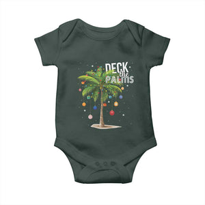 Hawaiian Christmas Baby Onesie Deck The Palms Christmas Palm Tree Beach Family Vacation TS10 Print Your Wear
