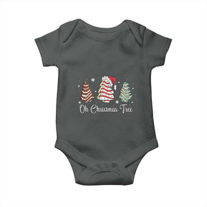 Funny Oh Christmas Tree Cakes Baby Onesie TS10 Dark Heather Print Your Wear