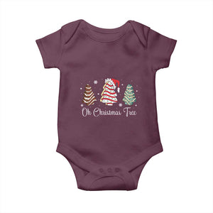 Funny Oh Christmas Tree Cakes Baby Onesie TS10 Maroon Print Your Wear