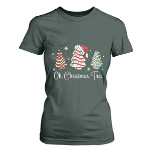 Funny Oh Christmas Tree Cakes T Shirt For Women TS10 Dark Forest Green Print Your Wear