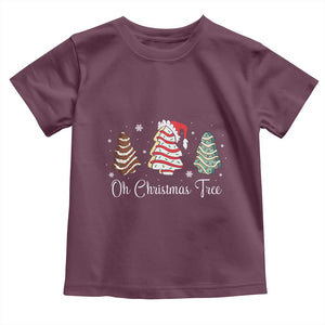 Funny Oh Christmas Tree Cakes Toddler T Shirt TS10 Maroon Print Your Wear