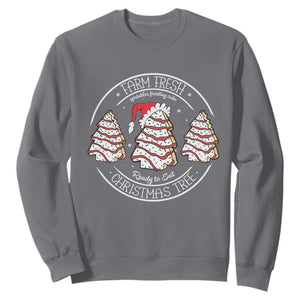 Farm Fresh Christmas Tree Sweatshirt Tree Cake Holiday Baking Crew TS10 Charcoal Print Your Wear