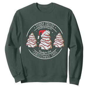 Farm Fresh Christmas Tree Sweatshirt Tree Cake Holiday Baking Crew TS10 Dark Forest Green Print Your Wear