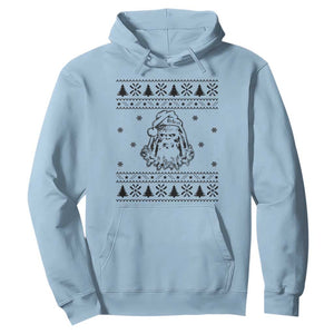 Bigfoot Santa Claus Hoodie Sasquatch Lovers Funny Xmas Ugly TS10 Light Blue Print Your Wear