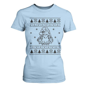 Bigfoot Santa Claus T Shirt For Women Sasquatch Lovers Funny Xmas Ugly TS10 Light Blue Print Your Wear
