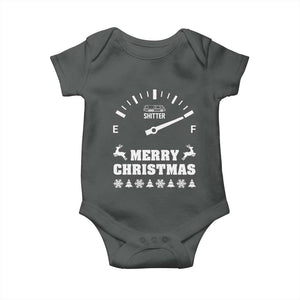 Merry Christmas Shitter's Full Baby Onesie Funny Ugly Christmas Sweater TS10 Dark Heather Print Your Wear