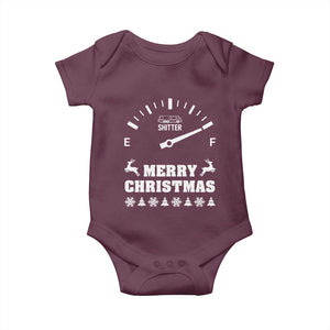 Merry Christmas Shitter's Full Baby Onesie Funny Ugly Christmas Sweater TS10 Maroon Print Your Wear