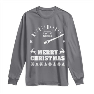 Merry Christmas Shitter's Full Long Sleeve Shirt Funny Ugly Christmas Sweater TS10 Charcoal Print Your Wear