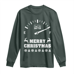Merry Christmas Shitter's Full Long Sleeve Shirt Funny Ugly Christmas Sweater TS10 Dark Forest Green Print Your Wear