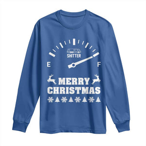 Merry Christmas Shitter's Full Long Sleeve Shirt Funny Ugly Christmas Sweater TS10 Royal Blue Print Your Wear