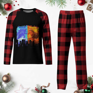 Godzilla Versus Moo Deng Plaid Pajama Set TS10 Buffalo Plaid Print Your Wear