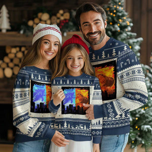 Godzilla Versus Moo Deng Ugly Christmas Sweater TS10 Navy Print Your Wear