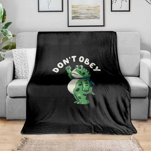 Portland Frog Throw Blanket Don't Obey Inflatable Costume Protest TS10 Print Your Wear