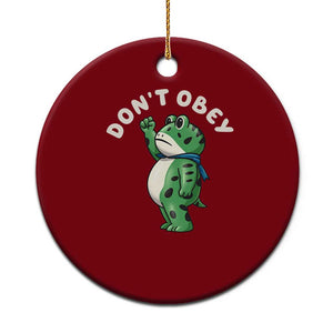 Portland Frog Ceramic Ornament Don't Obey Inflatable Costume Protest TS10 1pc Red Print Your Wear