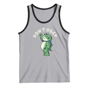 Portland Frog Tank Top Don't Obey Inflatable Costume Protest TS10 Athletic Heather Black Print Your Wear