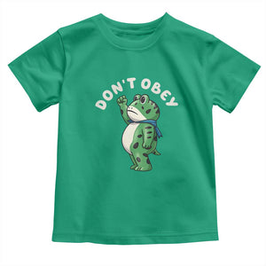Portland Frog Toddler T Shirt Don't Obey Inflatable Costume Protest TS10 Irish Green Print Your Wear