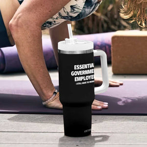 Essential Government Employee Tumbler With Handle Government Shutdown TS10 Print Your Wear