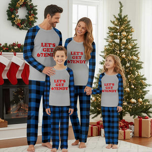 Let's Get Sendy 67 Plaid Pajama Set Funny 6 7 Six Seven 6 7endy Meme TS10 Blue Plaid Print Your Wear