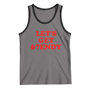 Let's Get Sendy 67 Tank Top Funny 6 7 Six Seven 6 7endy Meme TS10 Deep Heather Black Print Your Wear