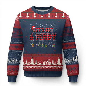 Six Seven Xmas Ugly Christmas Sweater Let's get Sendy 7endy Funny 67 6 7 Meme Gen Alpha Slang TS10 Navy Red Print Your Wear