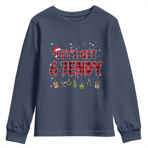 Six Seven Christmas Youth Sweatshirt Let's get Sendy 7endy Funny 67 6 7 Meme Gen Alpha Slang TS10 Navy Print Your Wear